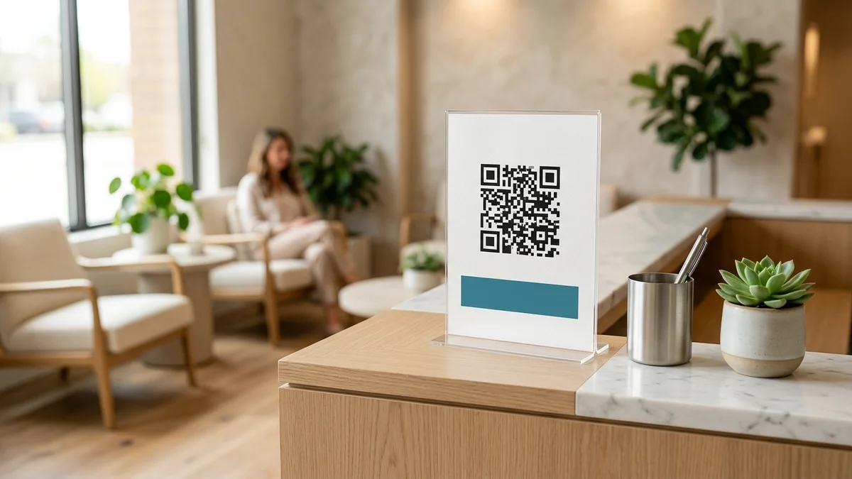 Clinic Reception Desks: How to Replace Paper Visiting Cards With a Smart Counter QR Code